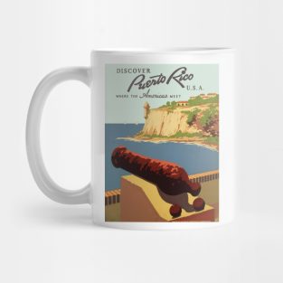 Vintage Travel Poster, Discover Puerto Rico! Mug